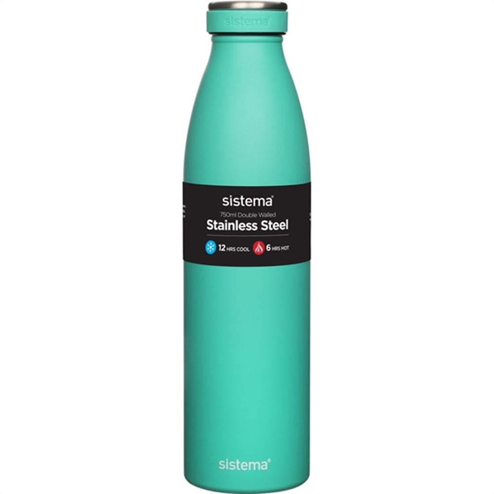 Køb Sistema Stainless Steel Drikkedunk 750 ml Minty Teal
