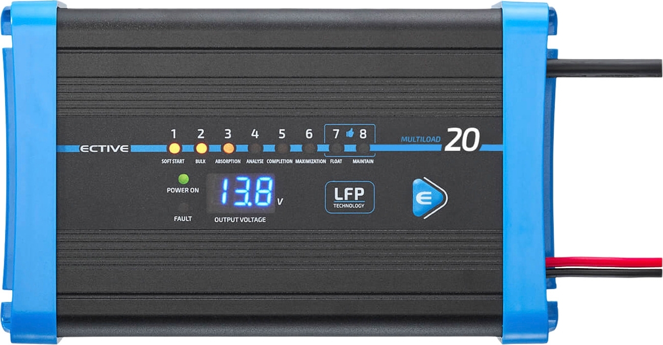 ECTIVE Multiload 20 LFP 8 Stufen Lithium Batterieladegerät 20 Ampere 12 Volt