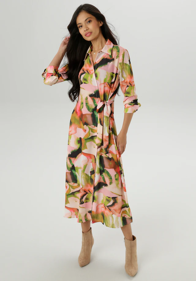 Aniston SELECTED Blusenkleid mit seitlichem Bindedetail - NEUE KOLLEKTION