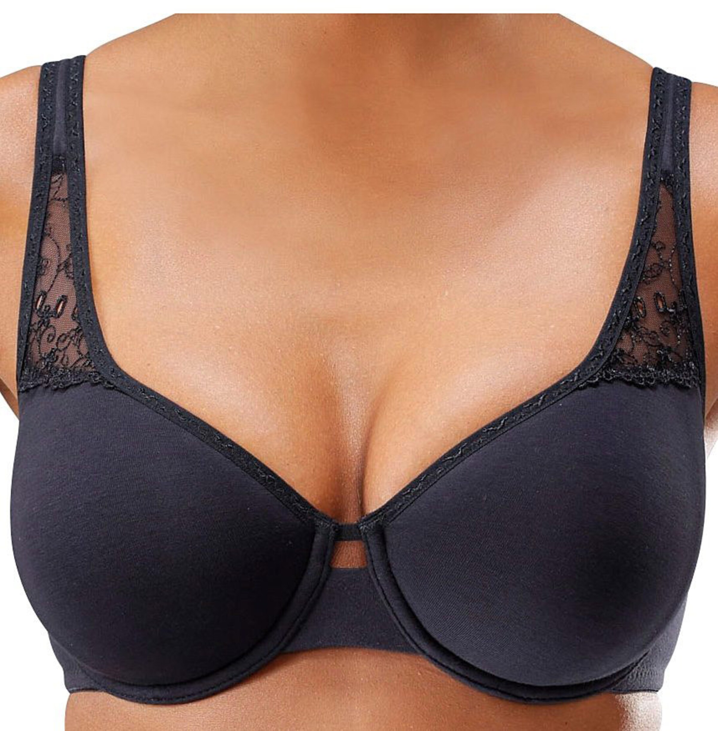 petite fleur T-Shirt-BH in weiß+schwarz