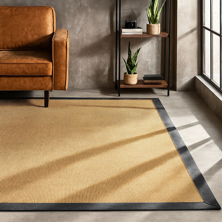 Sisal vloerkleed - Tulum Border Antraciet