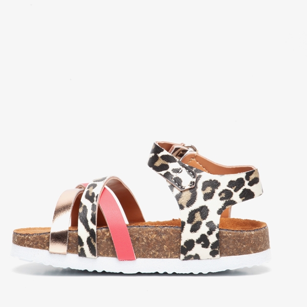 Blue Box meisjes sandalen roze met luipaardprint