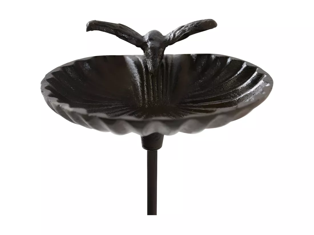Abreuvoir oiseau sur pied fonte Fonte Marron - Décoration d'Autrefois