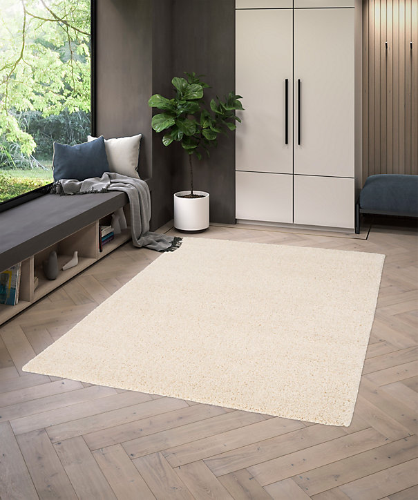 Tapis Coltrane GoodHome blanc cassé L.170 x l.120 x ep.3 cm
