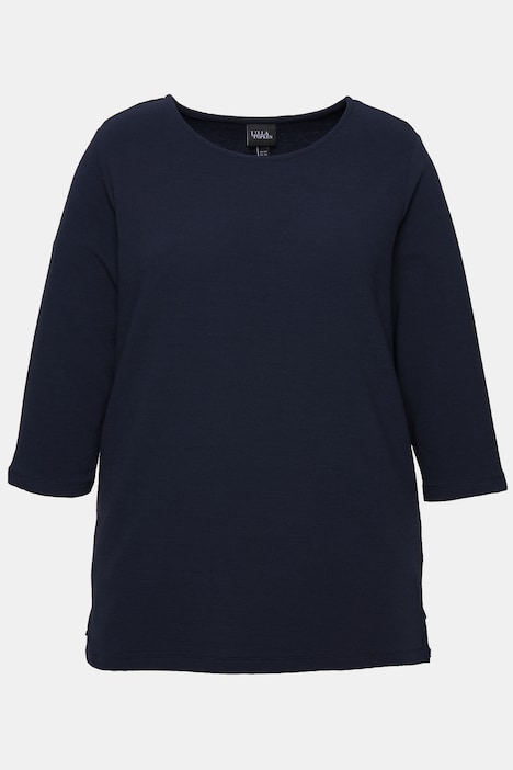 Sweatshirt, Querrippen, Rundhals, 3/4-Arm