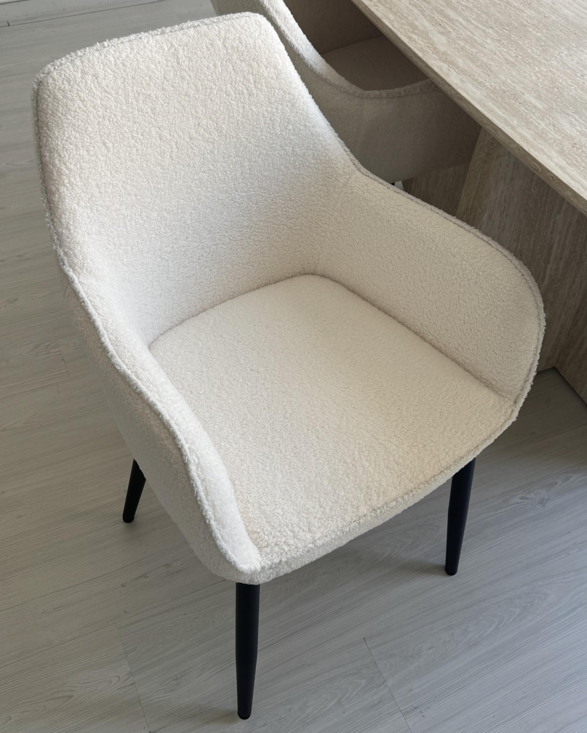 Set van 2 eetkamerstoelen ALDEN Bouclé Wit