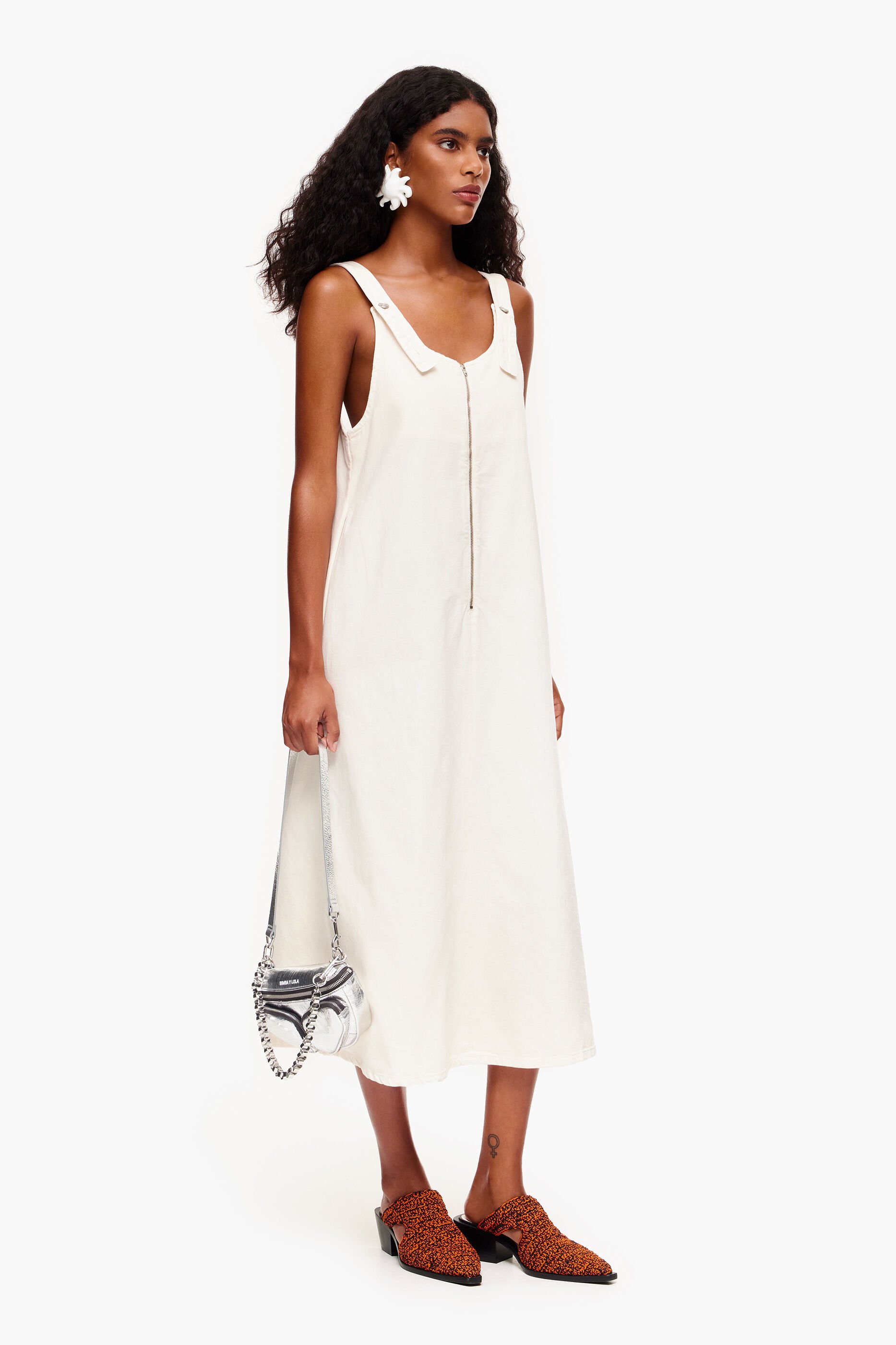 Vestido curto jeans off-white