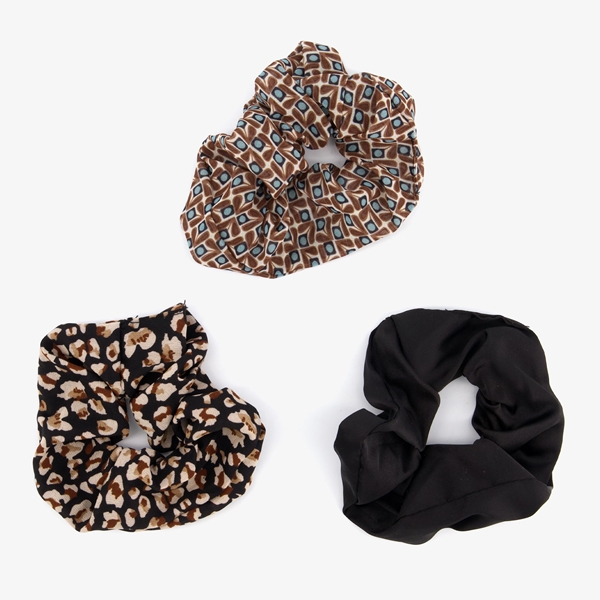 3-pack scrunchies met print