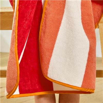 Poncho de bain enfant à rayures - 400 g/m²