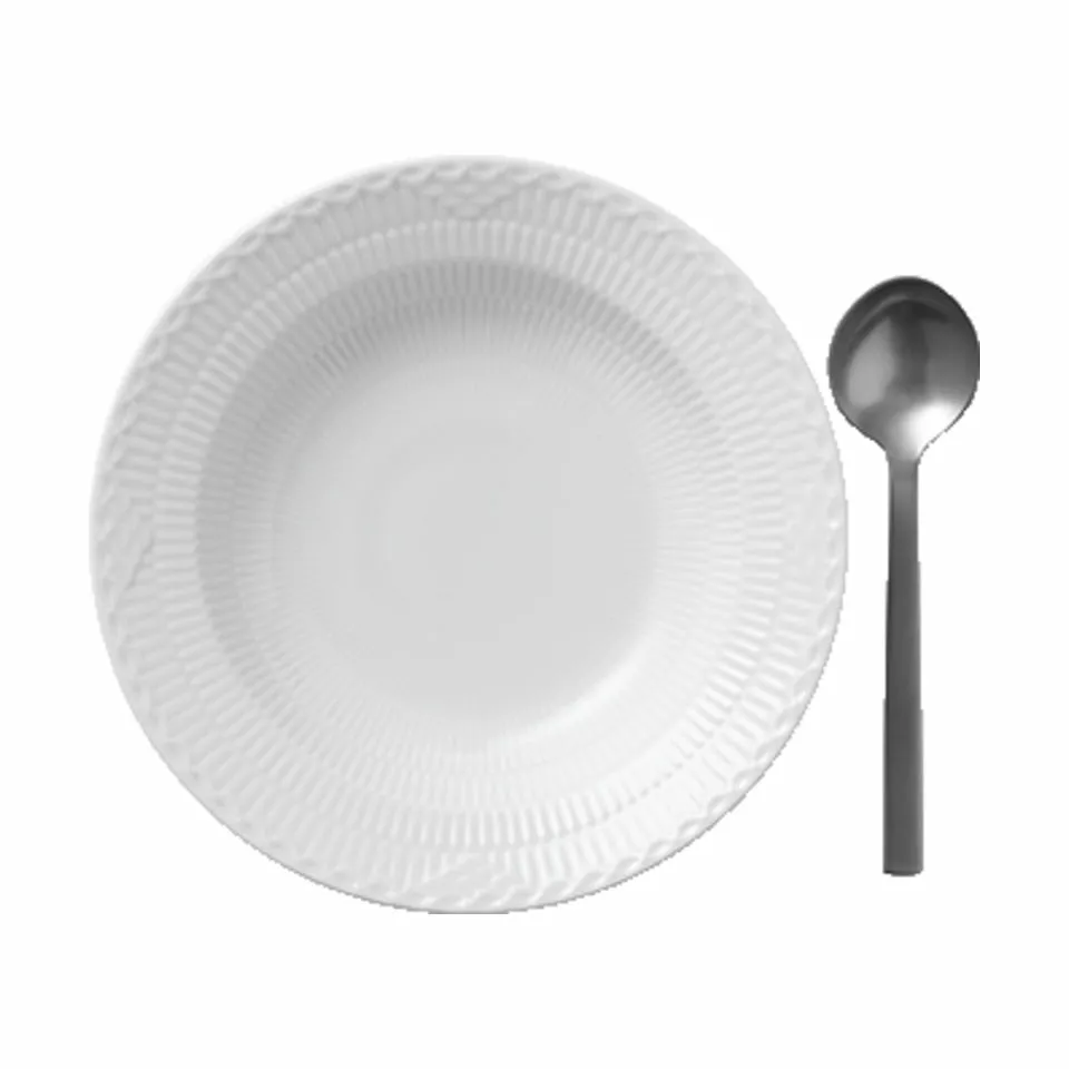 Royal Copenhagen Hvid Halvblonde Dyb Tallerken