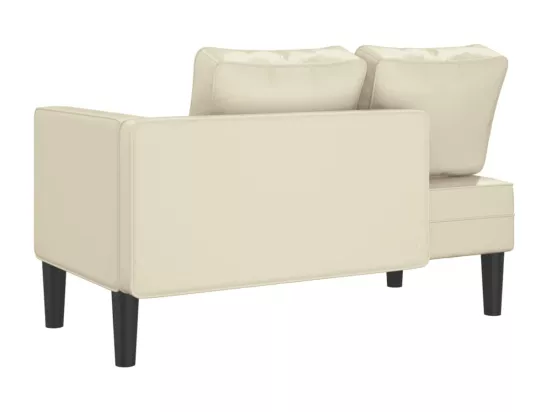 Prolenta Premium - Chaise longue avec coussins crème similicuir