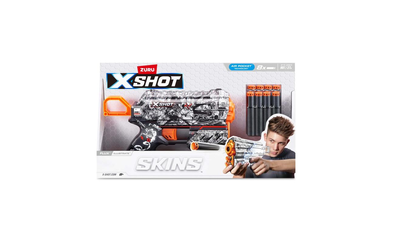X-shot Skins Flux met 8 darts