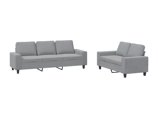 Ensemble de canapés 2 pcs gris clair tissu