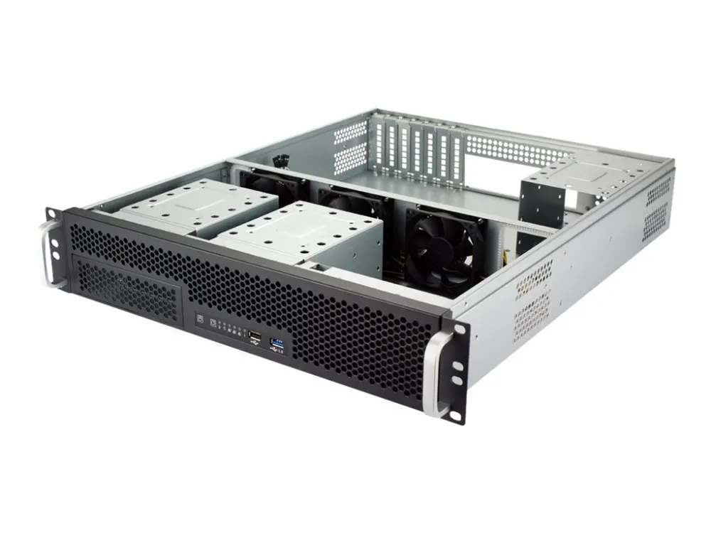FANTEC SG-290 - Rack-monterbar - 2U - ingen strømforsyning (ATX) - sort, sølv - USB