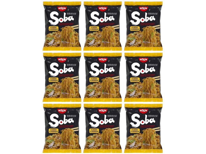 Nissin Food Soba Classic 9 x 111 g Fertiggericht mit Nudeln an asiatischer Sauce