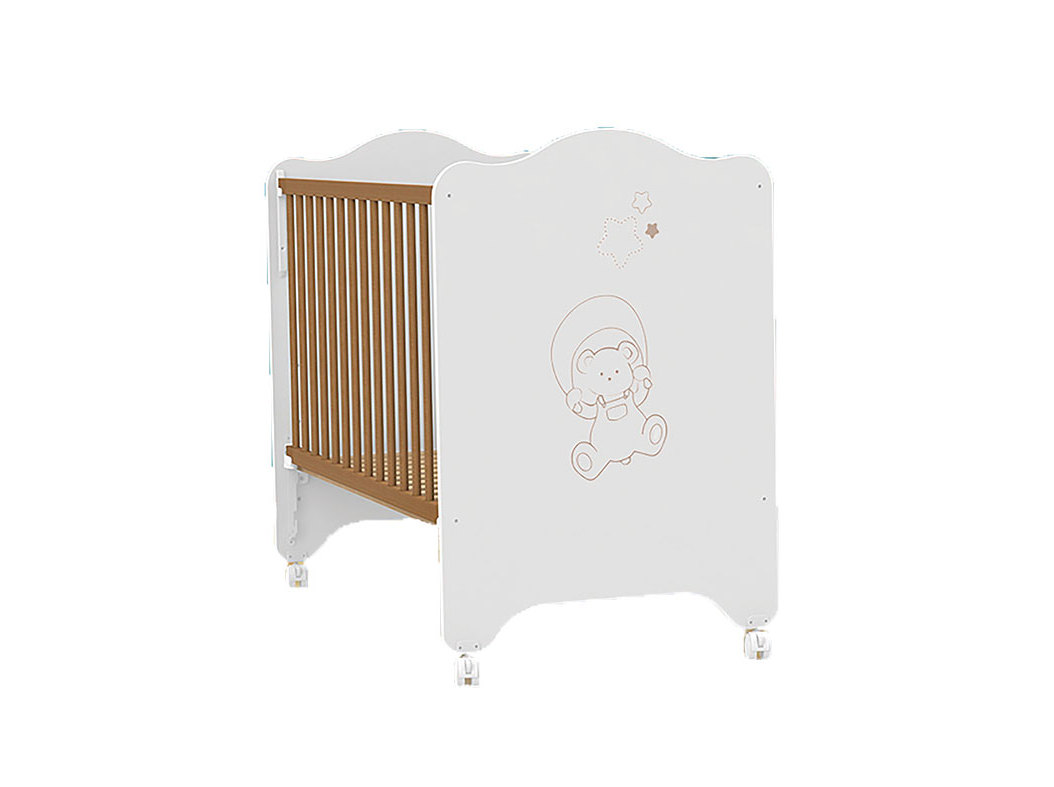 BERÇO URSO CARBEBE BRANCO E CARVALHO 120X60CM