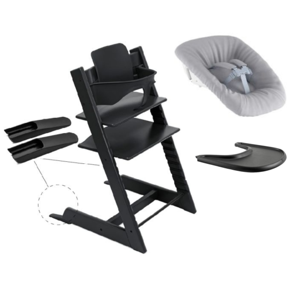 Stokke® Tripp Trapp® Kinderstoel incl. Baby Set - Newborn Set - Tray - Grijs