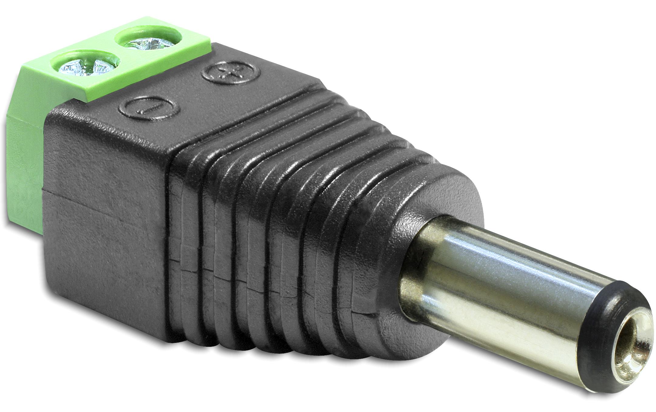 Hohlstecker DC 5.5 x 2.5 mm Stecker > Terminalblock 2 PinDelock Adapter DC 5.5 x 2.5 mm Stecker > Terminalblock 2 Pin
