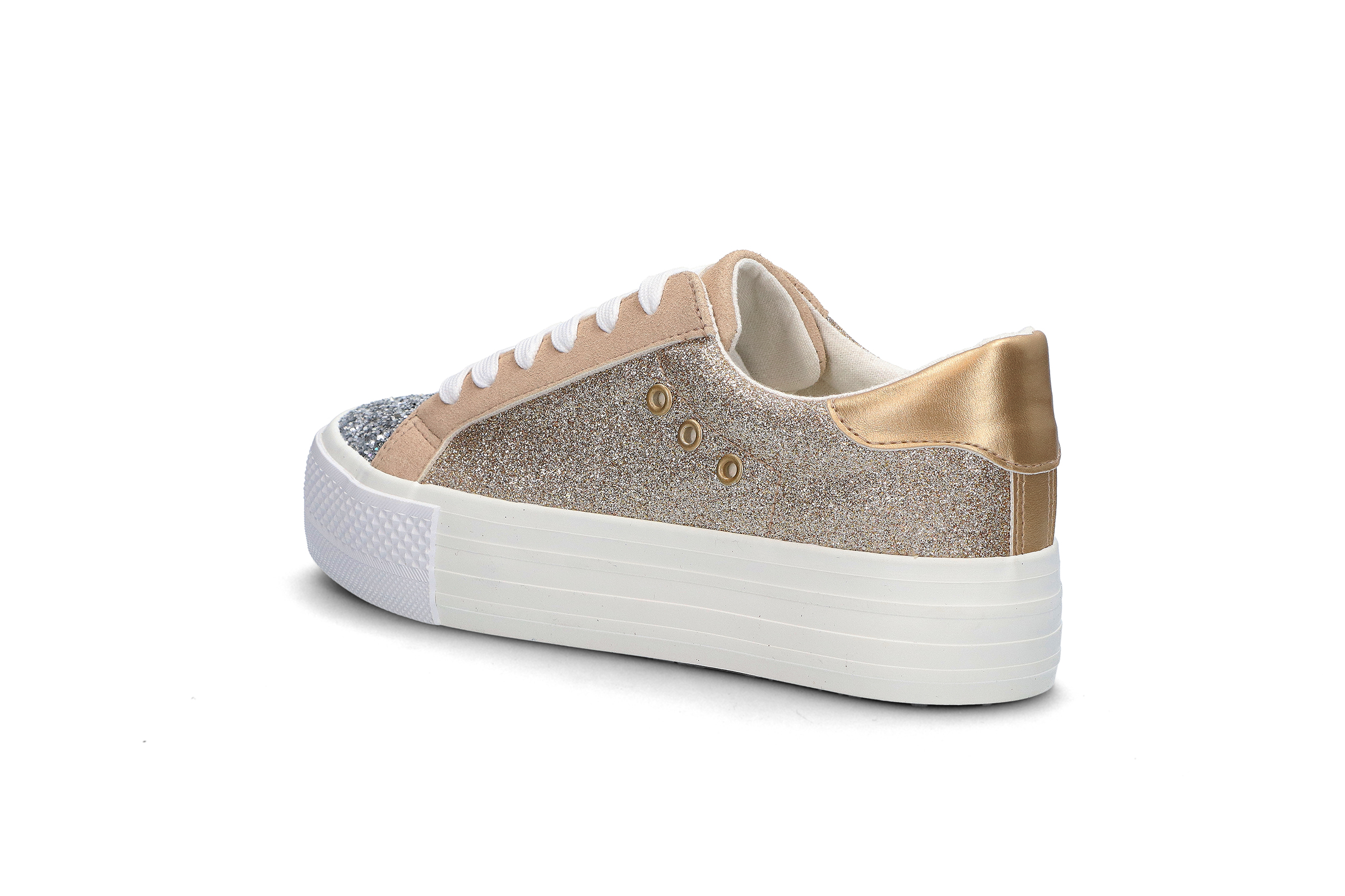 Platform sneakers med glitter