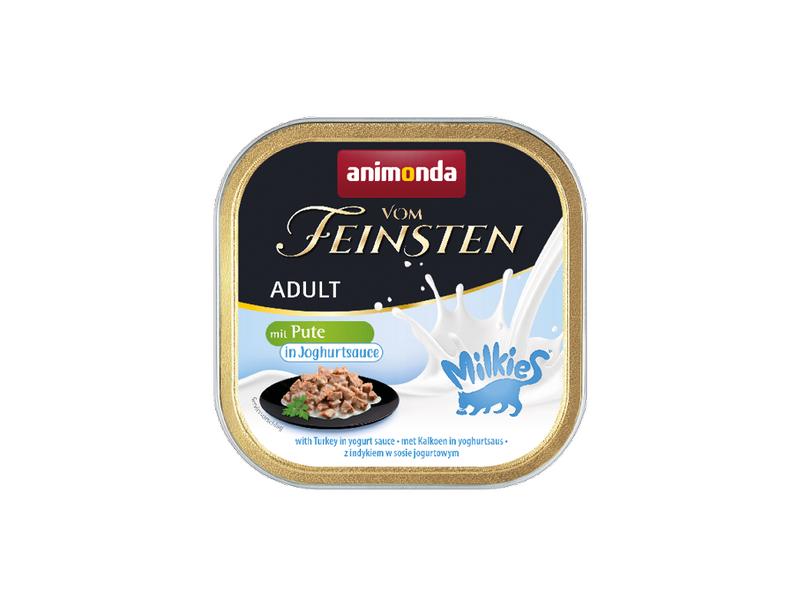 animonda Nassfutter Vom Feinsten Milkies Pute in Joghurtsau Alleinfutter für ausgewachsene Katzen