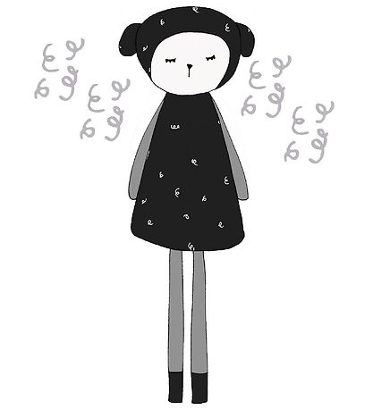 Fabelab Wallstickers - Dreamy Friend Sheep - Schwarz m. Schafen