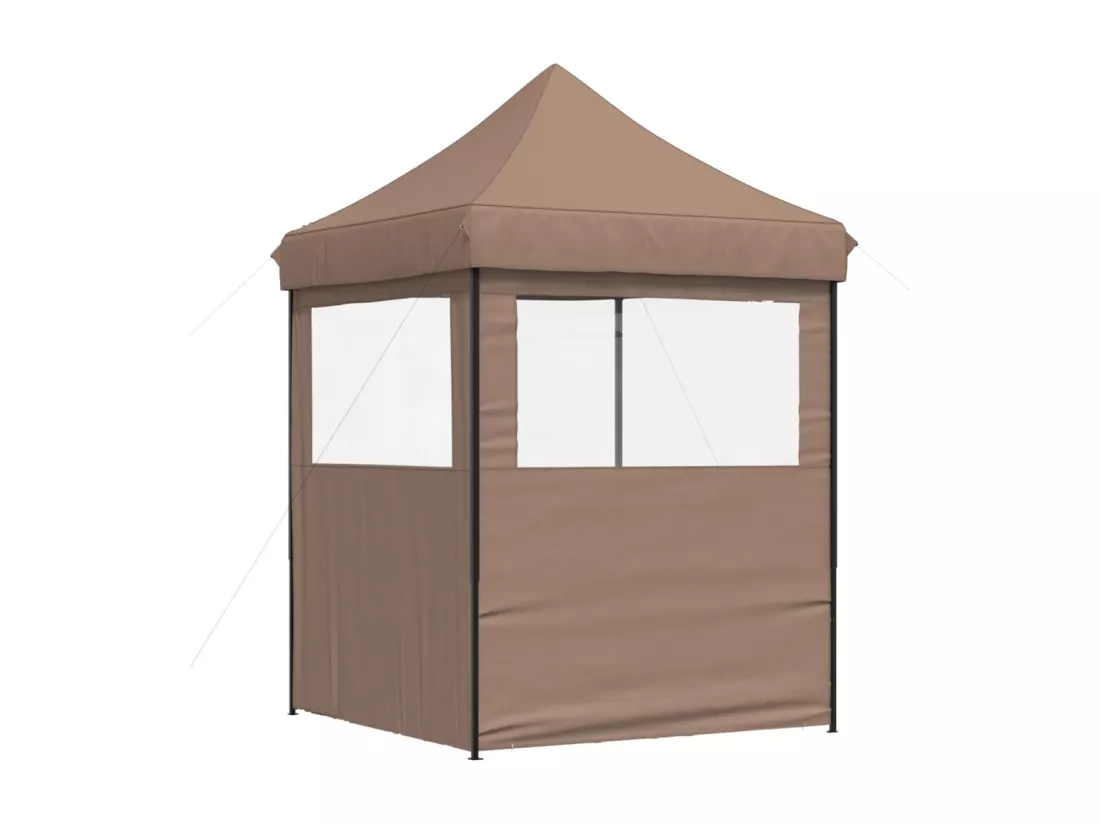 Tente de réception pliable escamotable avec 2 parois latérales