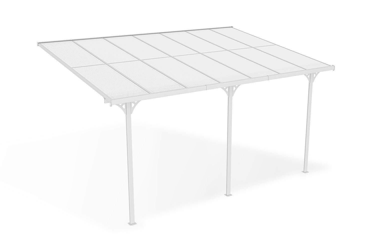 Terrasoverkapping/carport KLEO 500L300 aluminium wit