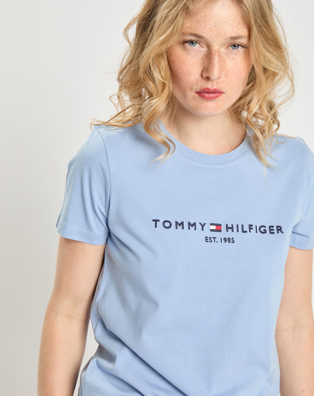 Tommy Hilfiger T-Shirt regular 100% Coton Bio bleu ciel