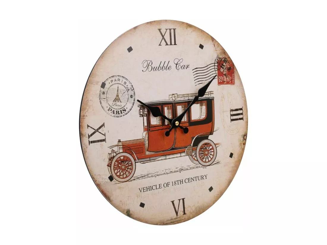 Horloge murale en bois blanc d34x2h