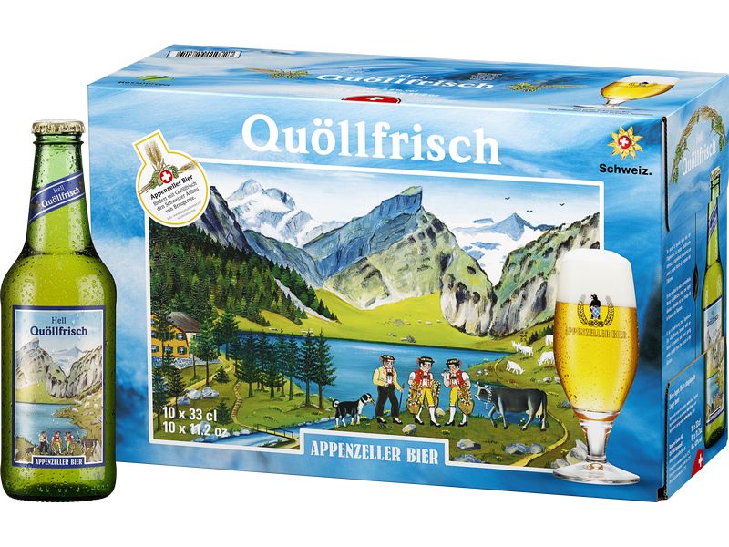 Appenzeller Bier Bier Quöllfrisch 10 x 0.33 l Hellbier