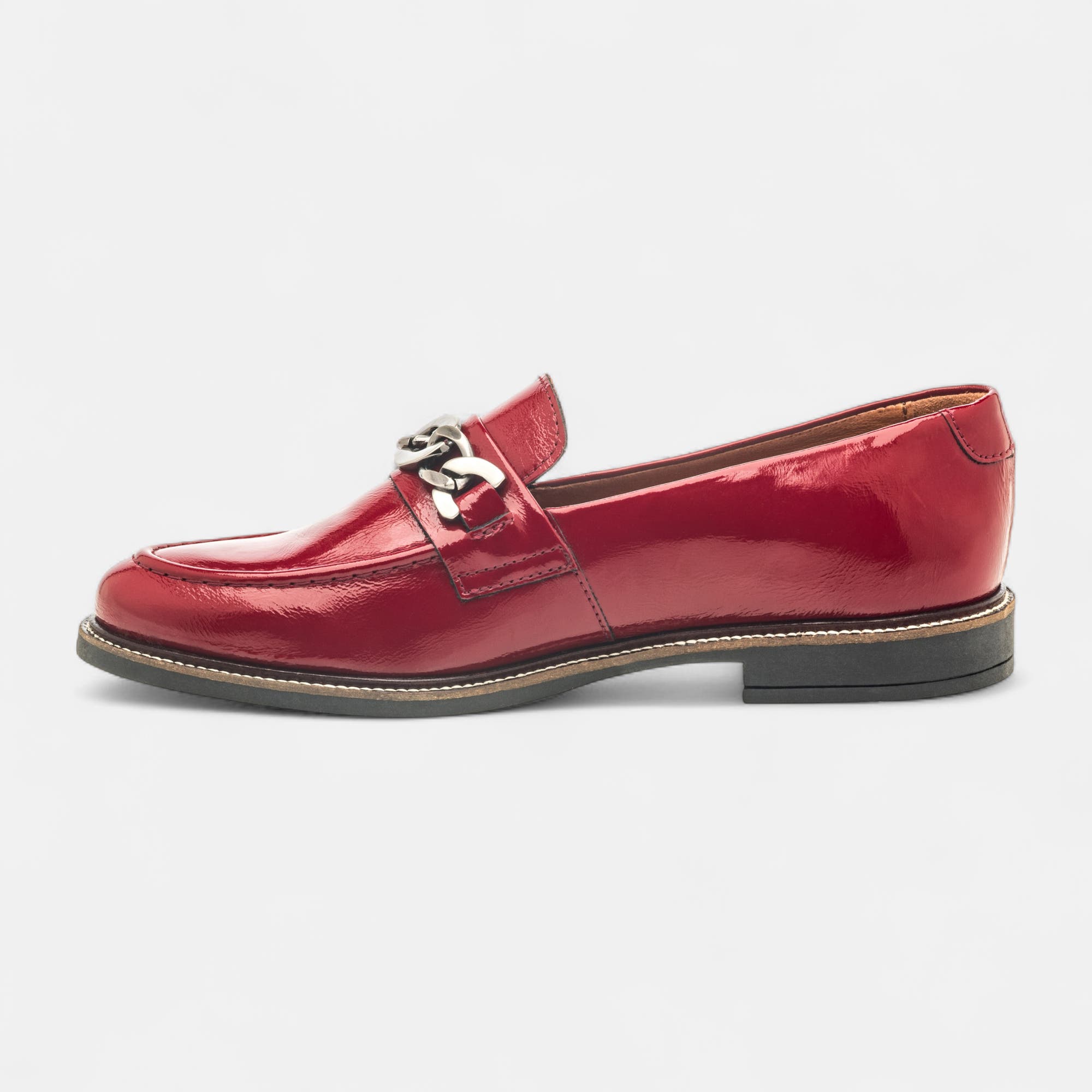 Mocassins Femme en cuir rouge