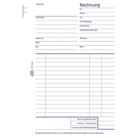 Avery Zweckform 1230 Rechnung, A5, Recycling-Papier, mit Blaupapier, 100 Blatt