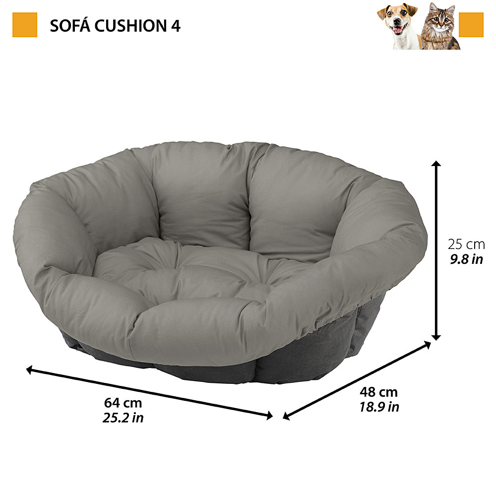 Ferplast coussin pour panier chien et chat sofa' 4, en coton, matelas coussin rembourré pour lit pour chien et chat d'intérieur,
