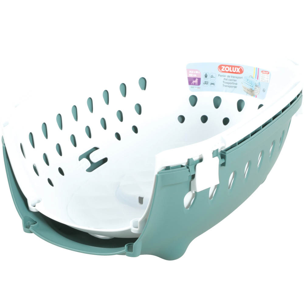 Cage de transport smart chic verte max 6 kg pour petit chien et chat
