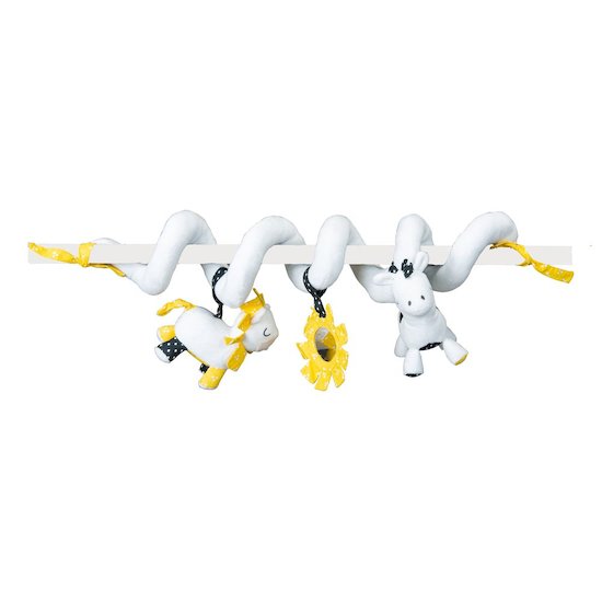 Pluche et Pompon spirale d'activités   Blanc/Jaune        de               Sauthon Baby's Sweet Home