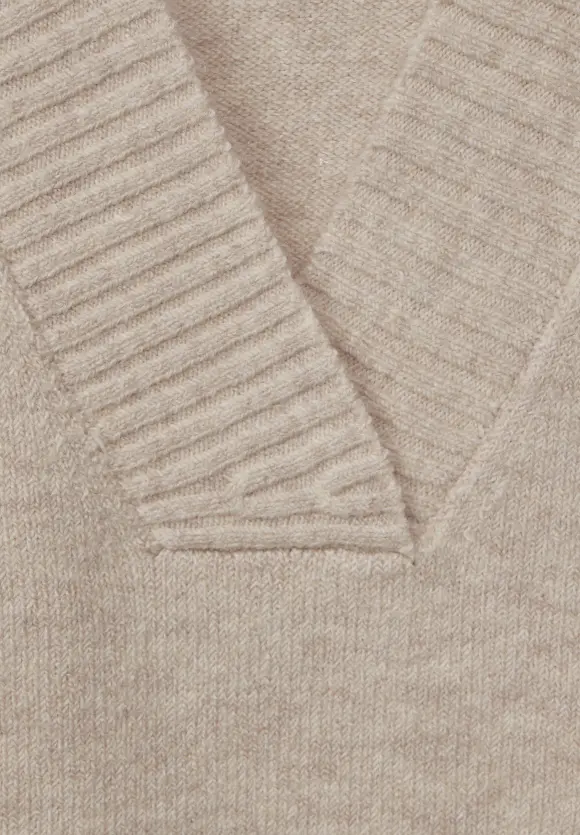 V-Ausschnitt Pullover - spring sand melange