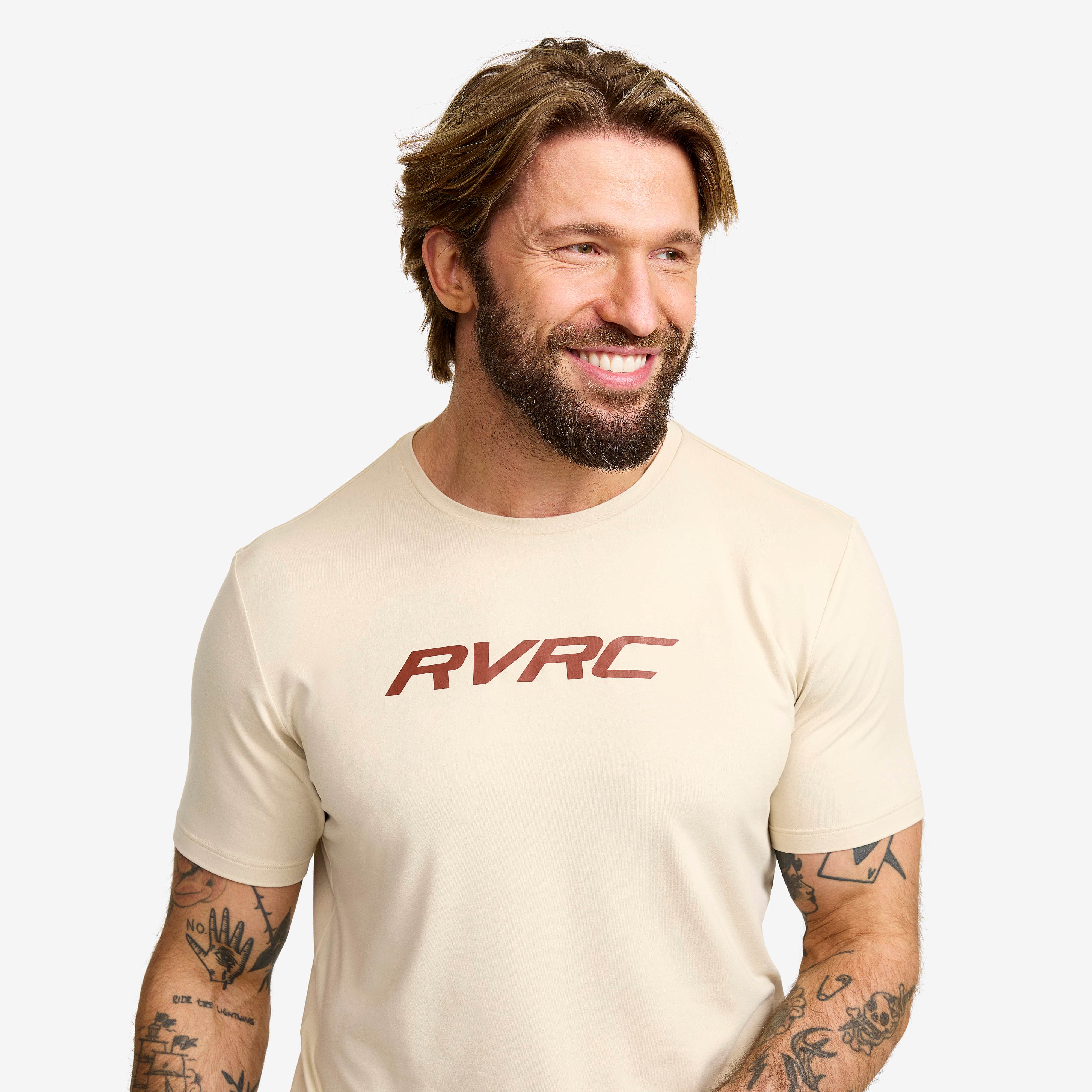 Mission Logo T-shirt Herre Oatmeal