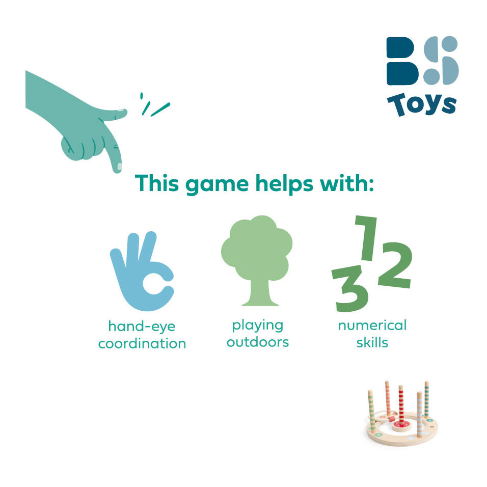 BS Toys Houten Ringwerpspel met Strepen, 7dlg.