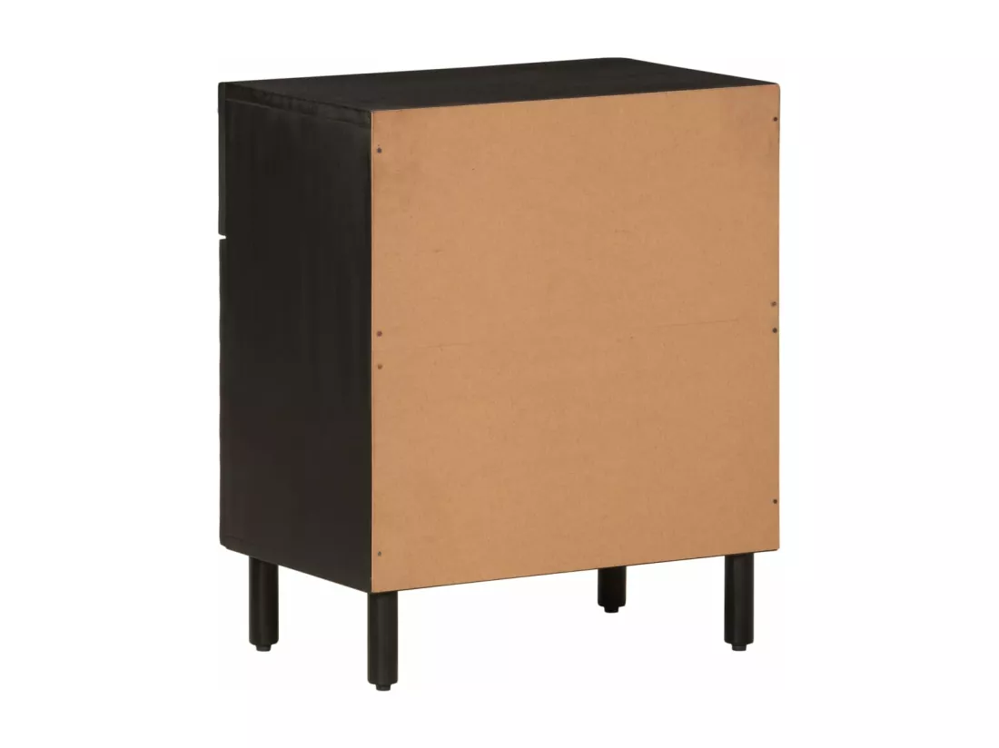 Prolenta Premium - Table de chevet noir 50x33x60 cm bois de manguier massif