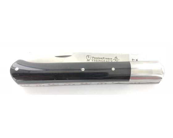 Yssingeaux 11 cm - Corne Noire - Guilloché Couteau de Poche PassionFrance