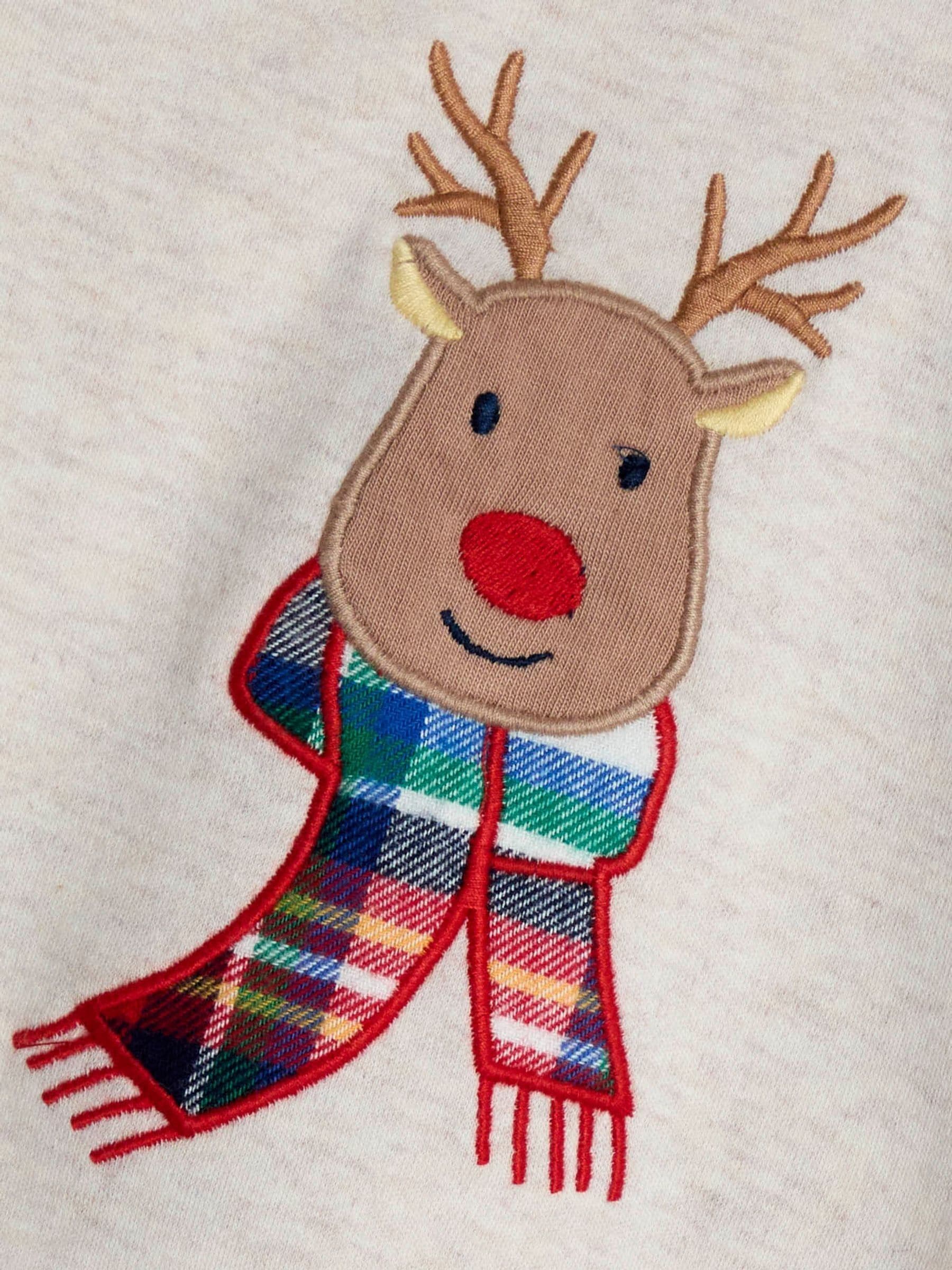 JoJo Maman Bébé - Behaaglijke jersey Kerstmis pyjama's met rendierfiguur