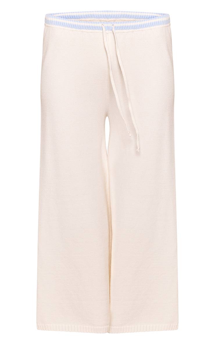 Crème Jupe-culotte Tricotée À Cordon De Serrage