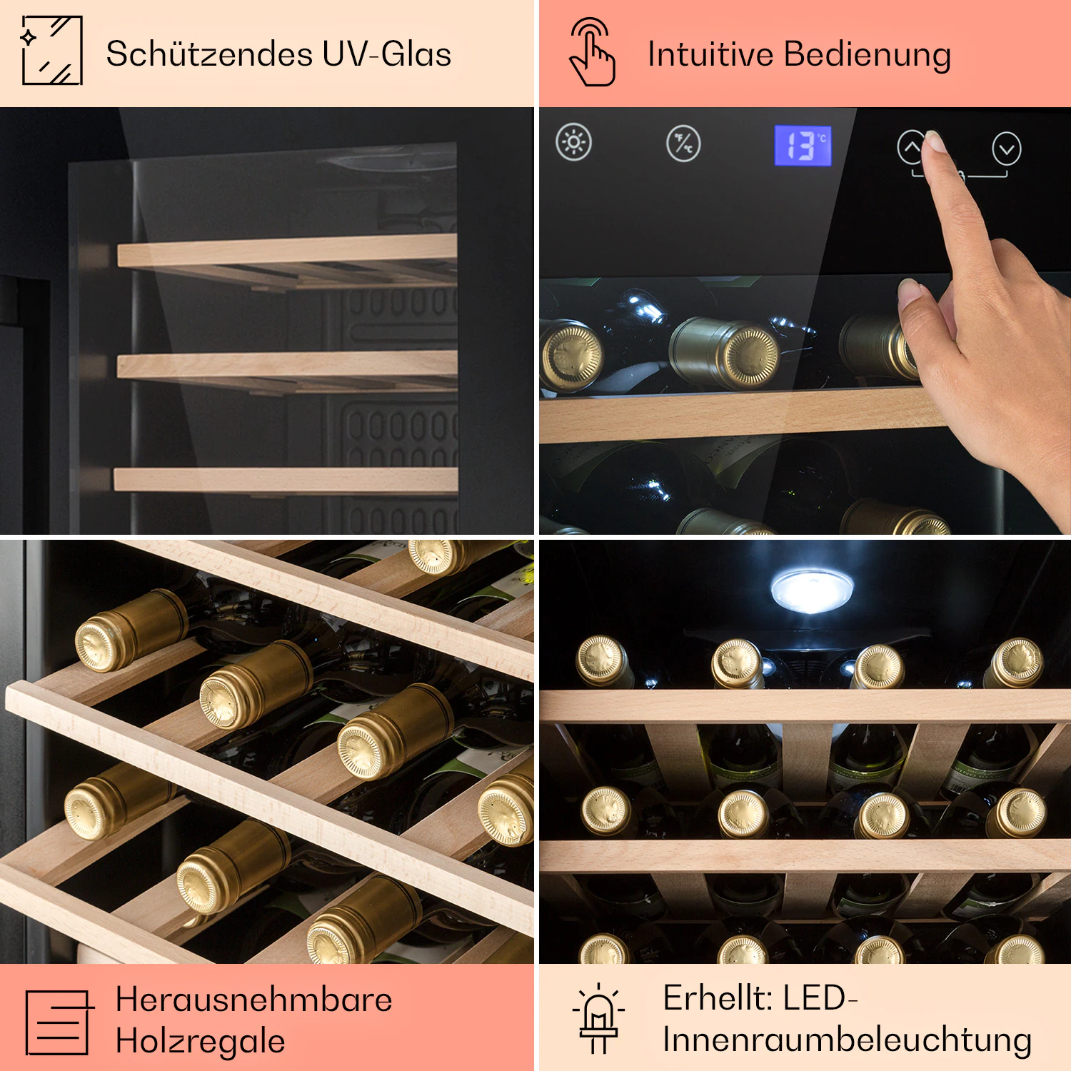Barossa 29 Uno Weinkühlschrank 1 Zone 88 Ltr / 28 Fl Touch-Display