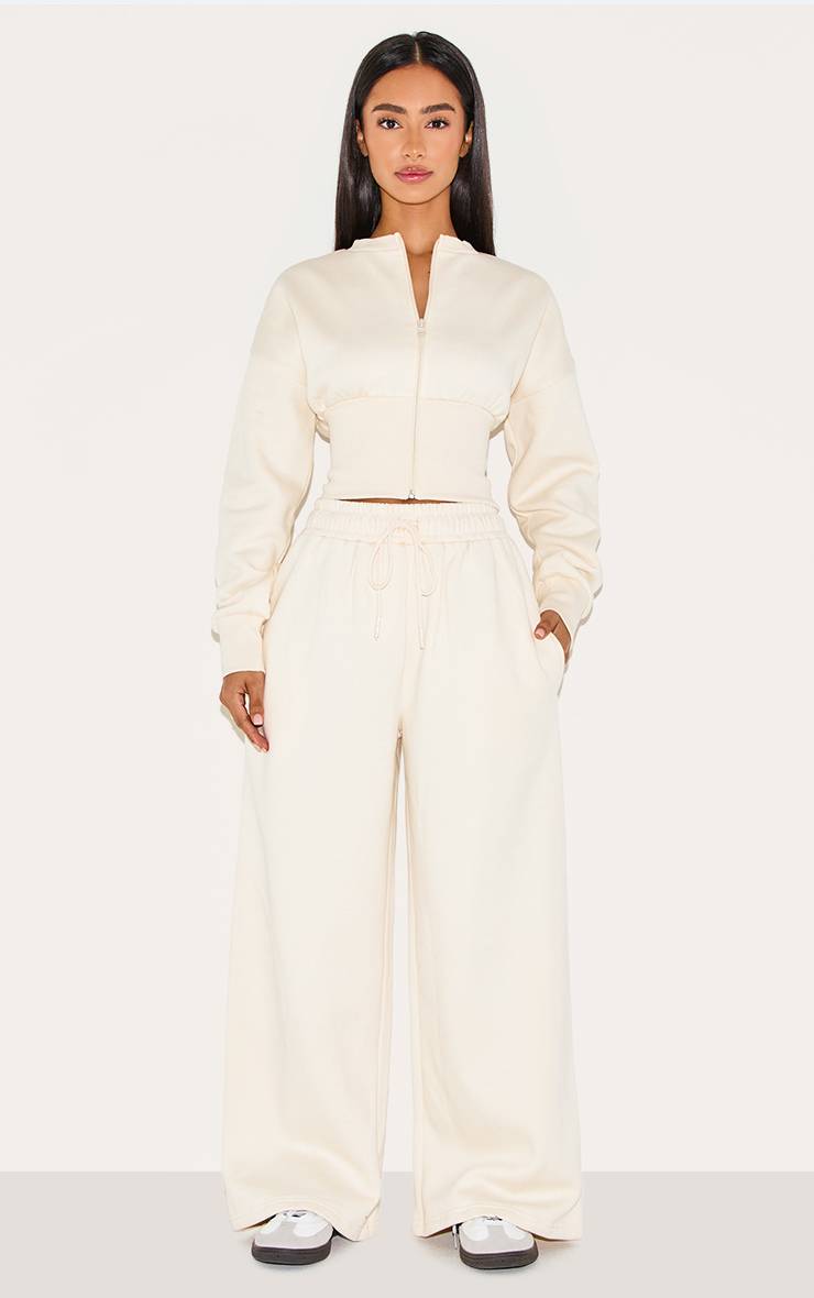 Crème Sweat Zippé Petite À Ourlet Élastiqué