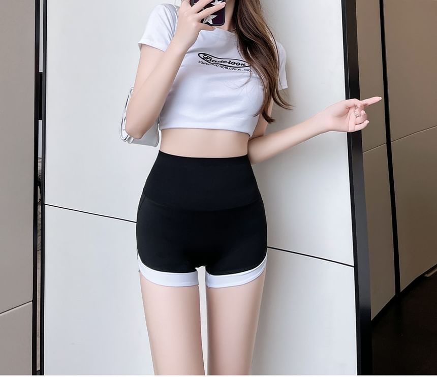 Bolgivy - Fietsbroek met hoge taille en contrasterende afwerking