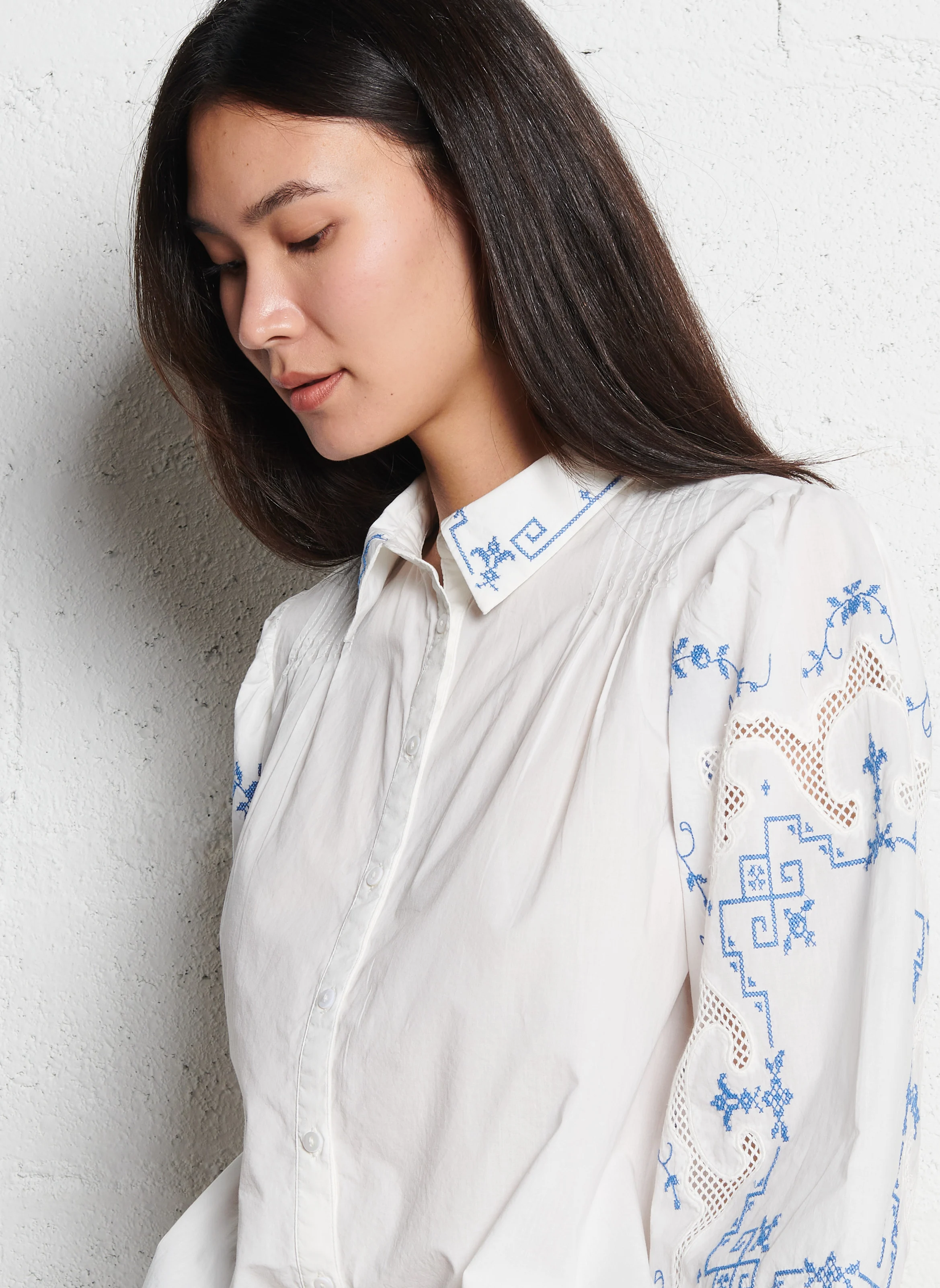 CLEMENTINE - Chemise col classique en coton | Blanc