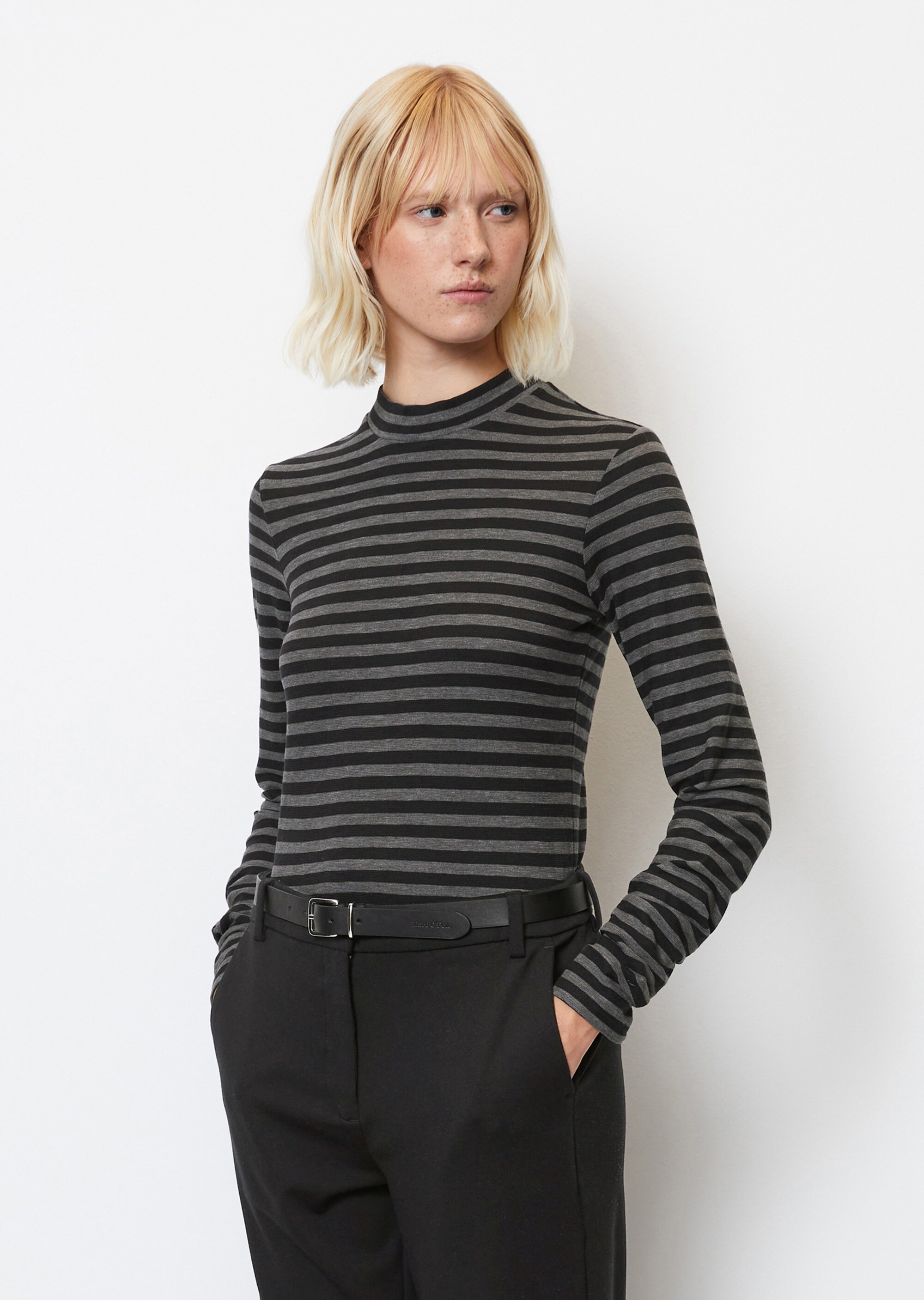 Ringel-Longsleeve regularaus Slubjersey