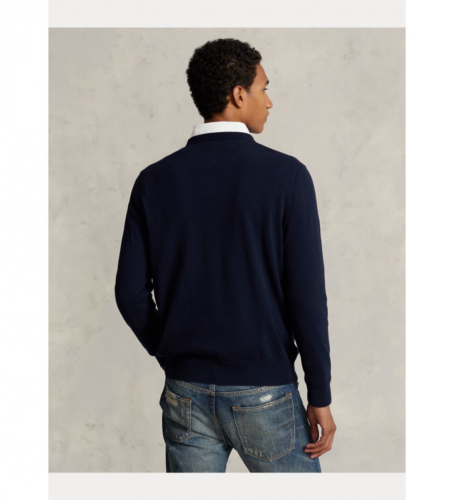 Camisa de algodão Ralph Lauren com logotipo e brasão náutico.