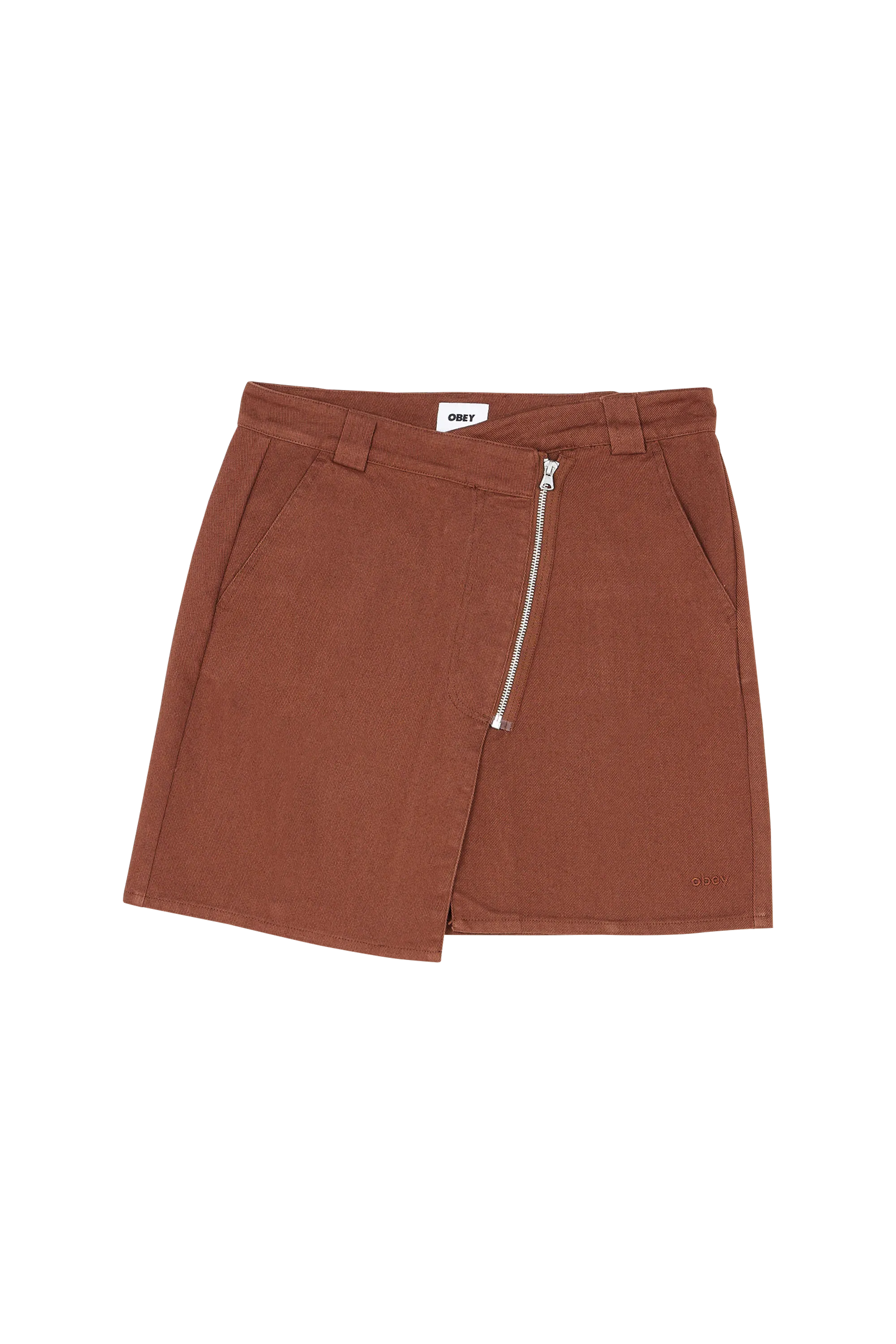 OBEY Jupe courte RYAN MINI SKIRT SEP SEPIA Rouge