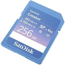 Carte mémoire SD Sandisk Creator Card (UHS-II) 256G
